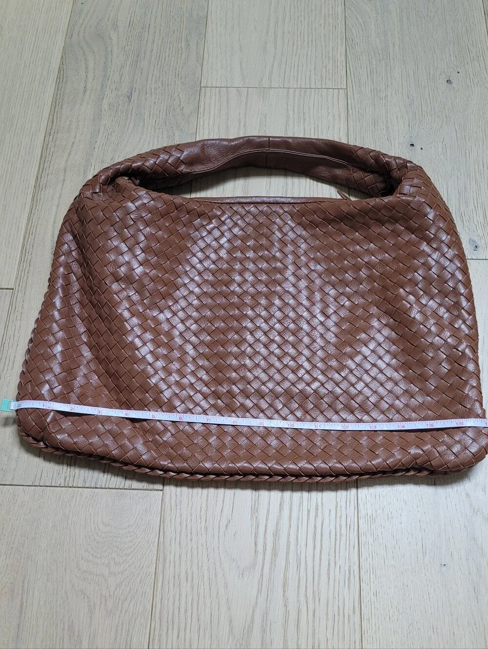 Woven Hobo Shoulder Bag - Brown